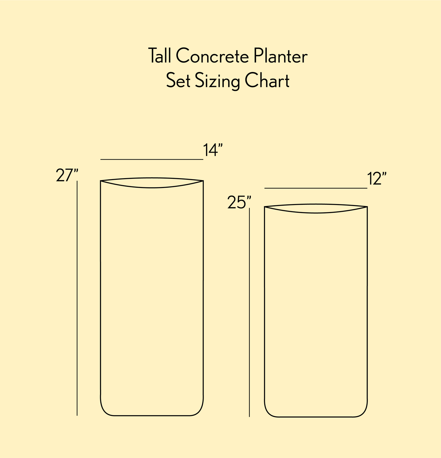 Tall Concrete Planter Set