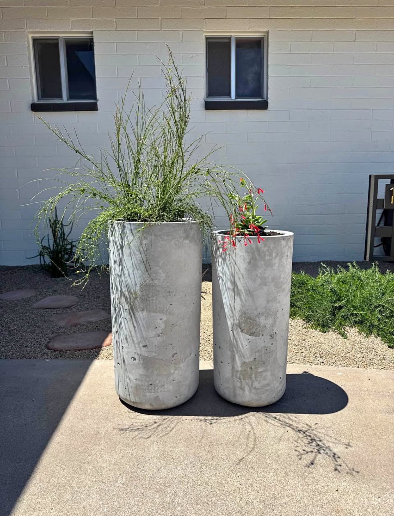 Tall Concrete Planter Set