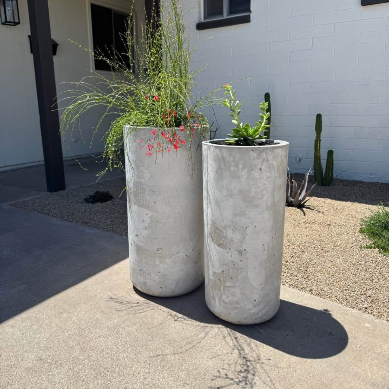Tall Concrete Planter Set