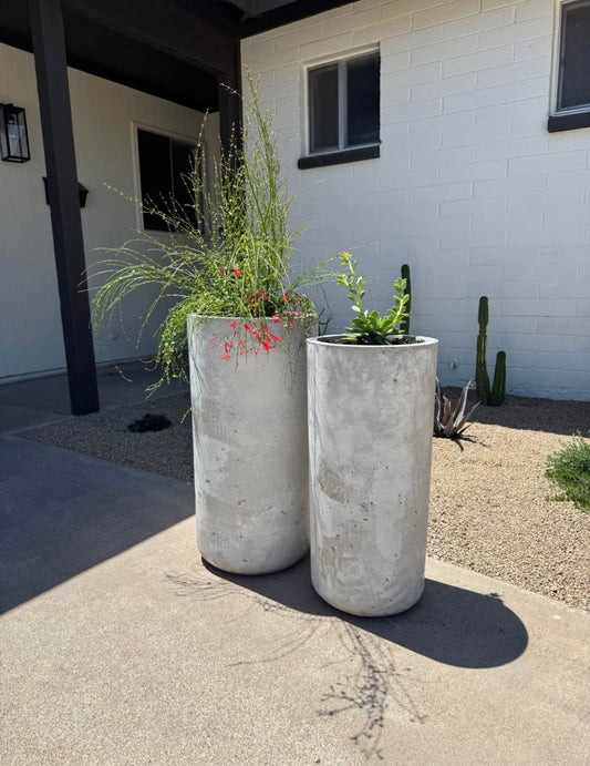 Tall Concrete Planter Set