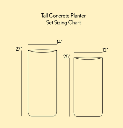 Tall Concrete Planter Set