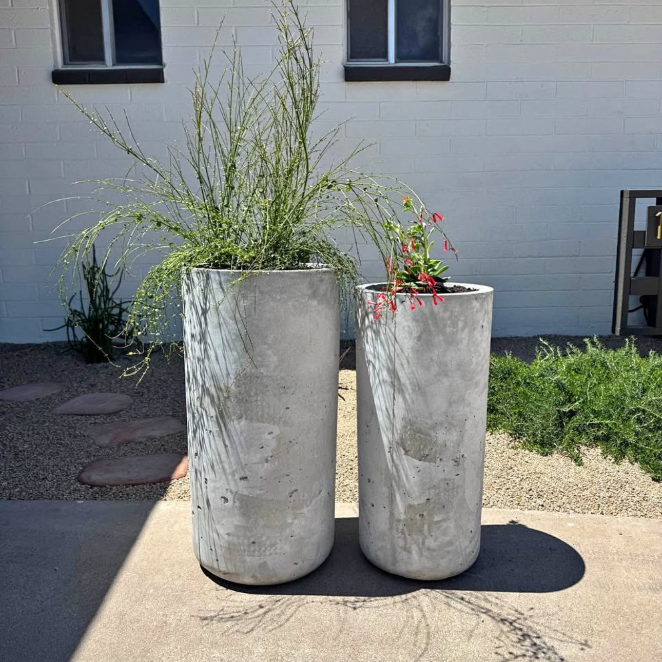 Tall Concrete Planter Set