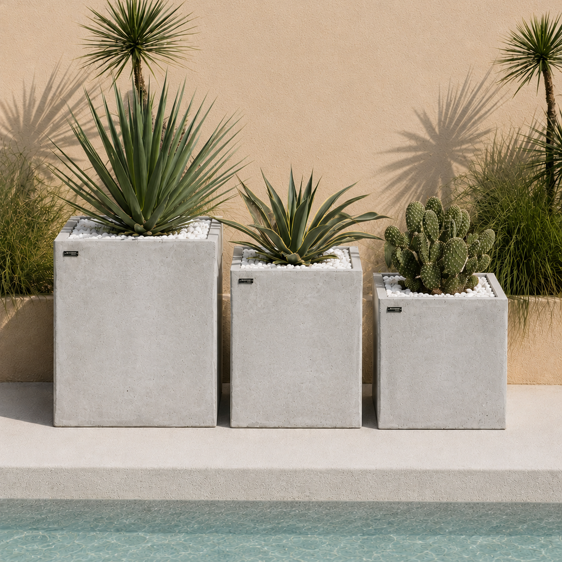 3-Piece Square Concrete Planter Mold Set