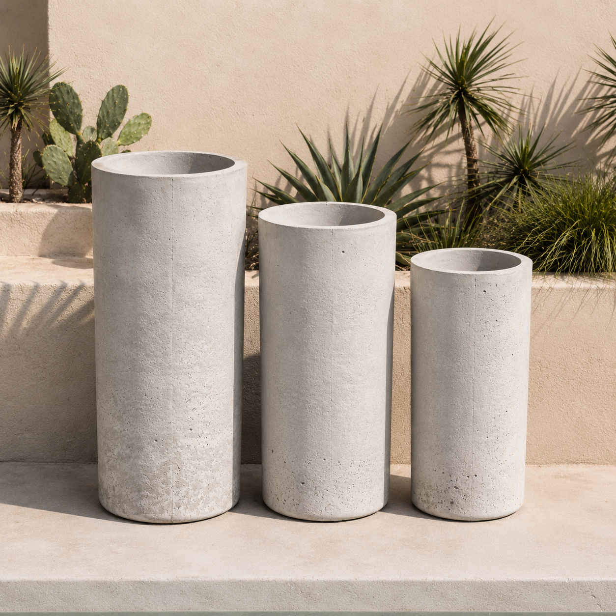3-Piece Tall Cylinder Concrete Planter Mold Set