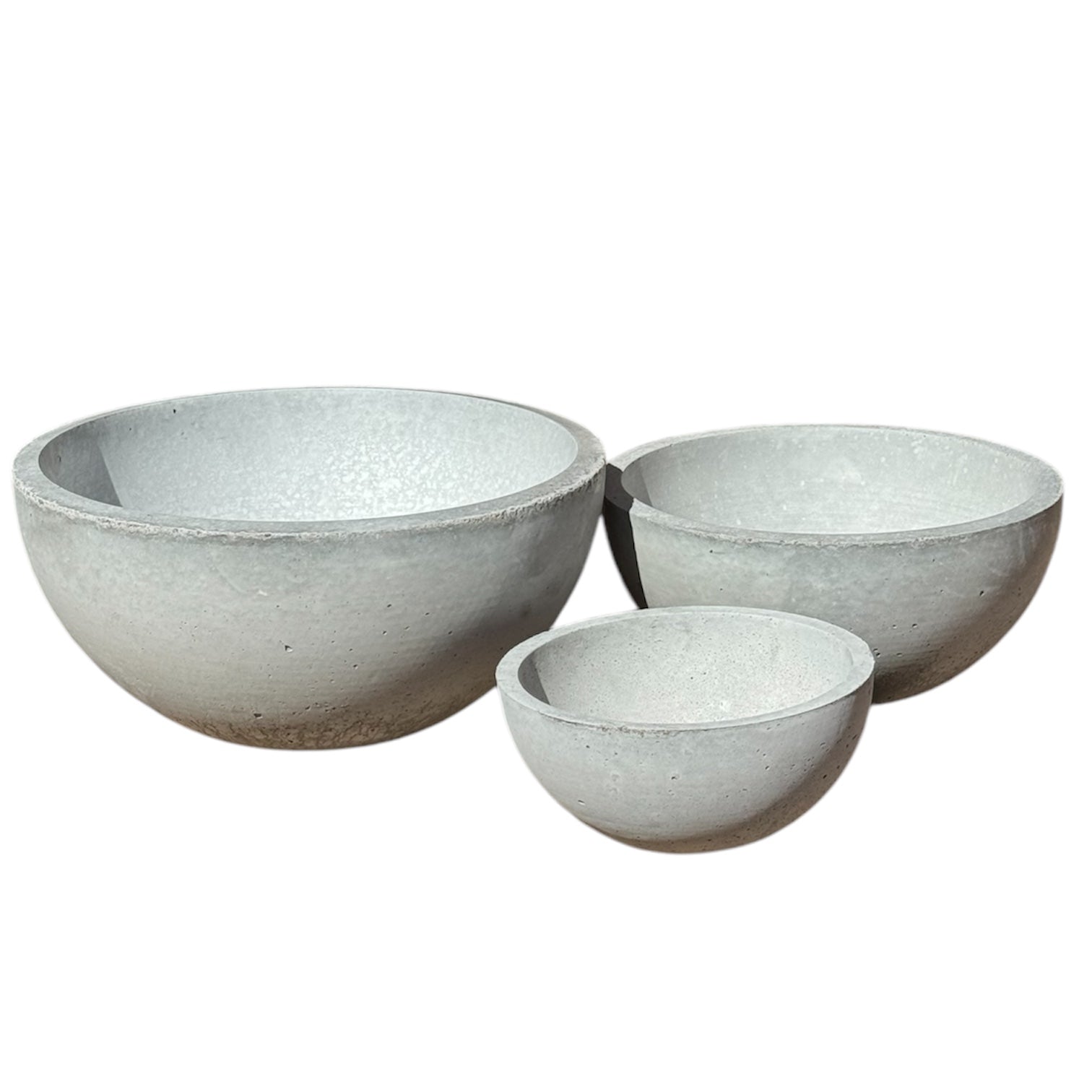 Concrete Bowl Planter Set